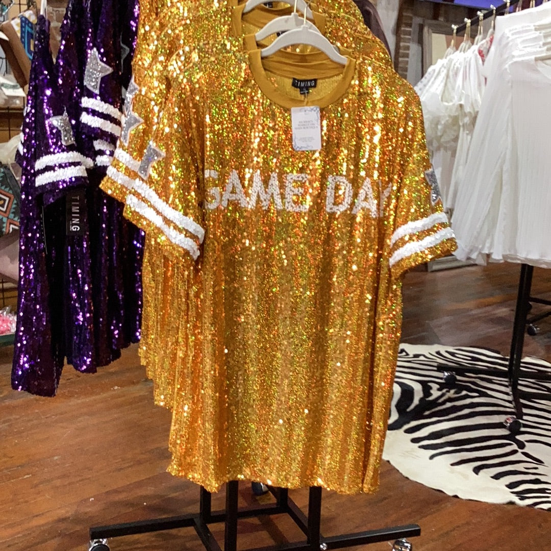 Gold Sequin Football Dress