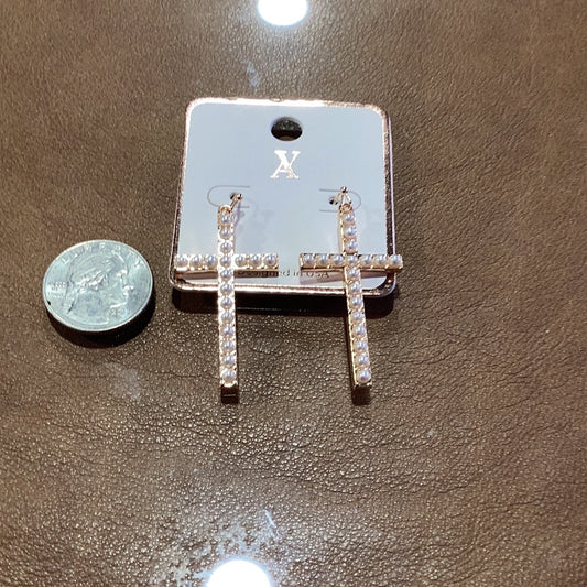 Pearl Cross Earrings