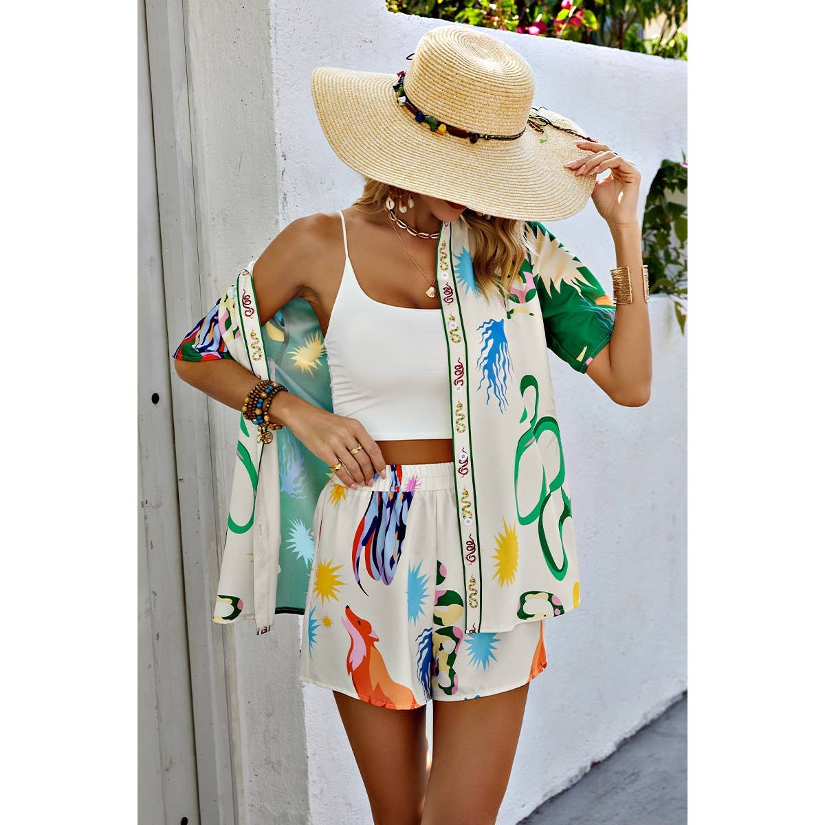 Elings Two Piece Allover Print Short Set