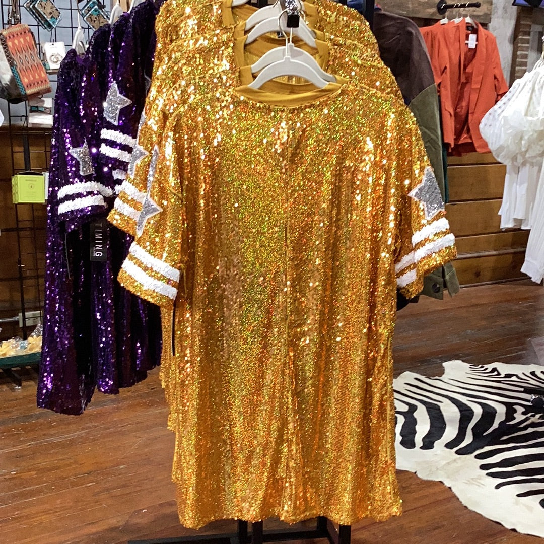 Gold Sequin Football Dress