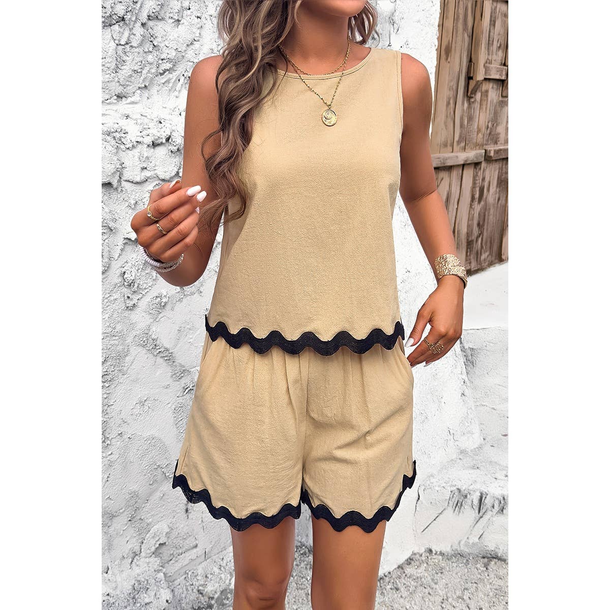 Elings Two Piece Sleeveless Short Sets