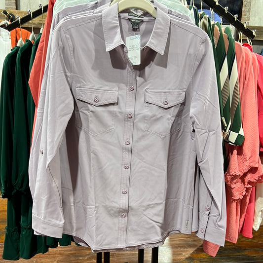 Eddie Bauer Lilac Long Sleeve Blouse