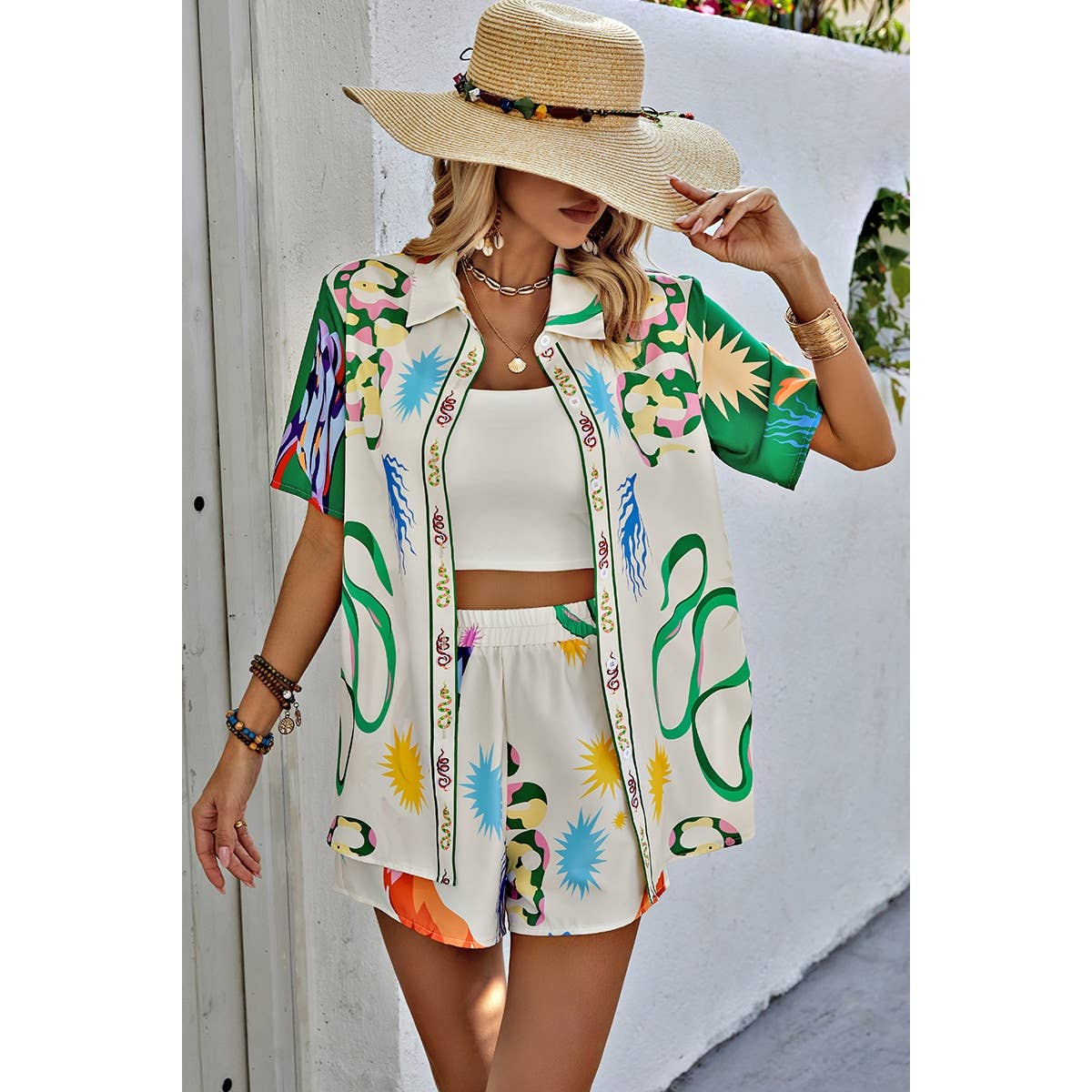 Elings Two Piece Allover Print Short Set