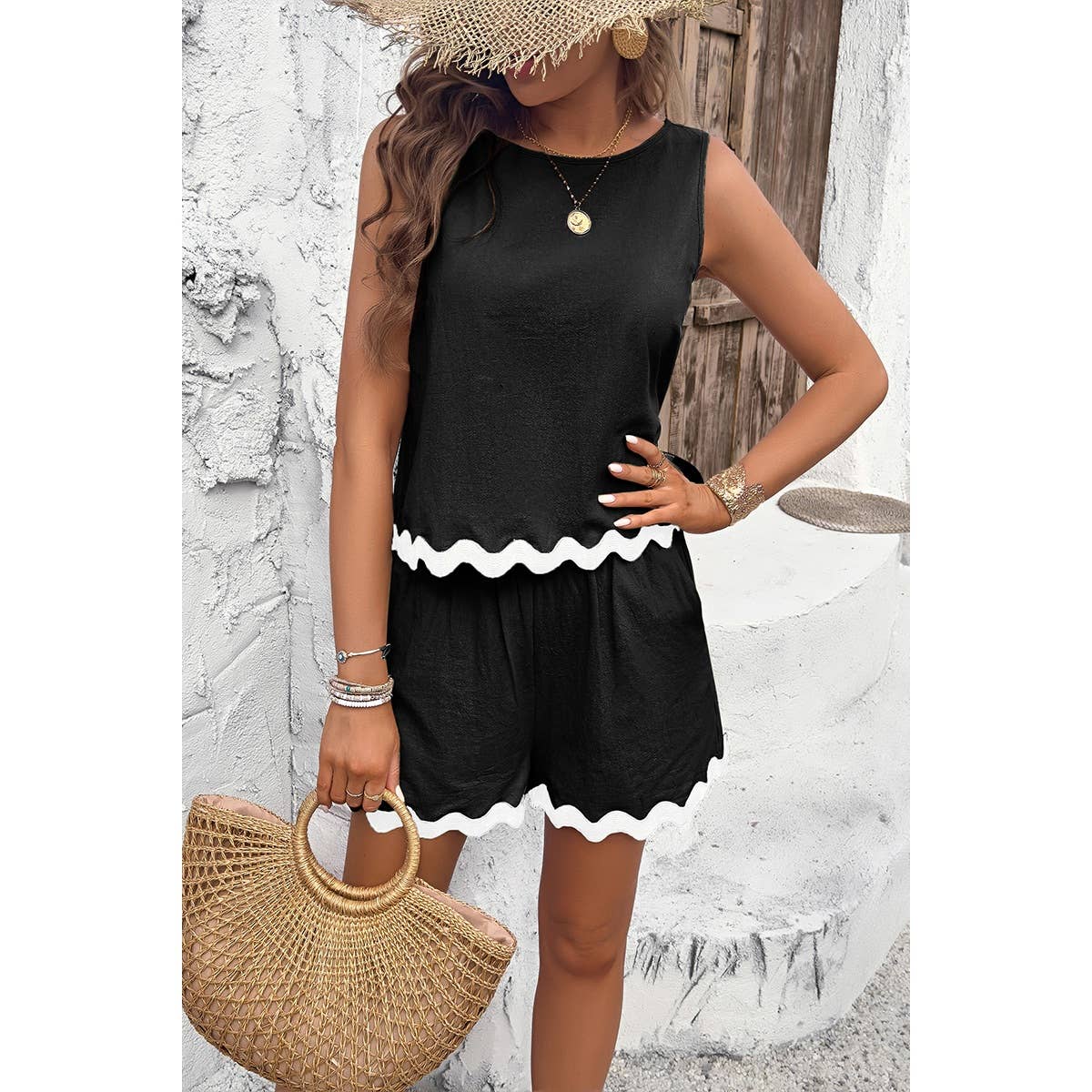 Elings Two Piece Sleeveless Short Sets
