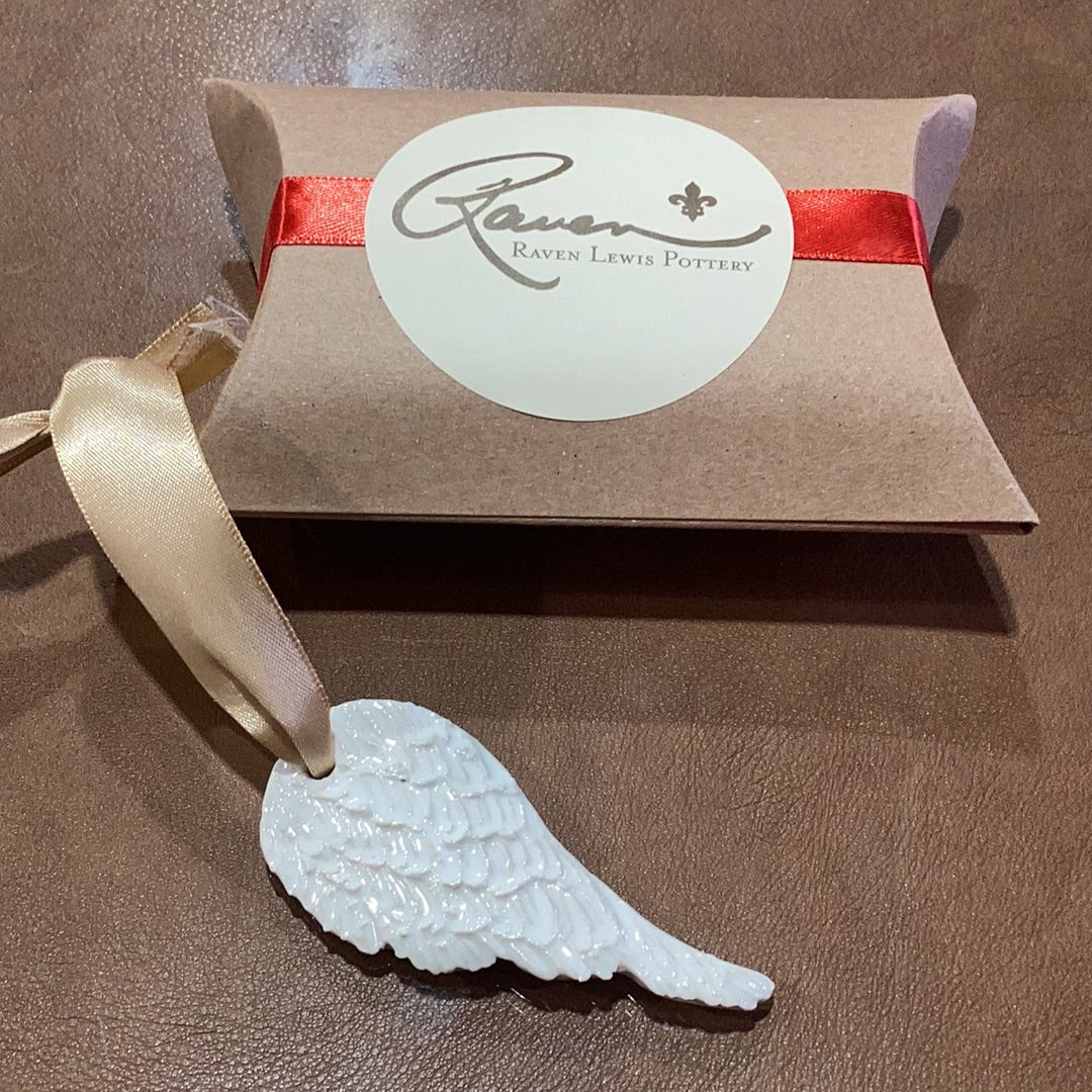 Pottery Angel Wing Ornament