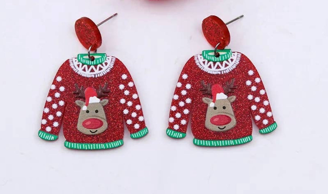 Ugly Sweater Earrings Christmas