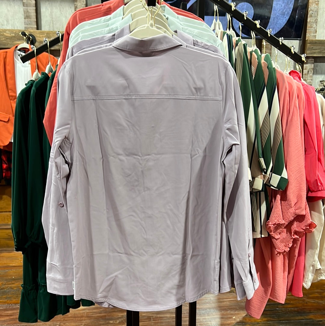 Eddie Bauer Lilac Long Sleeve Blouse