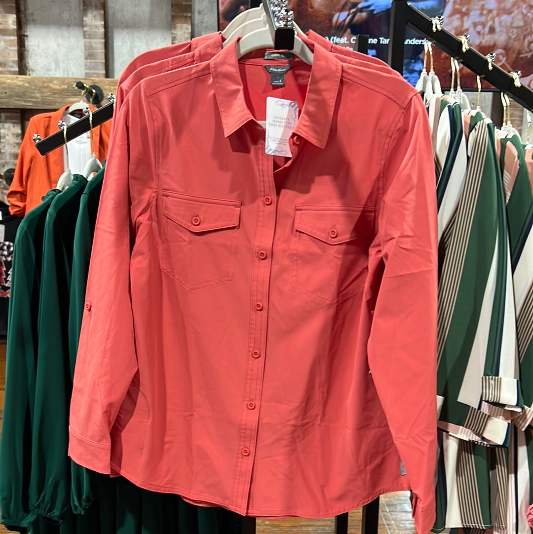 Eddie Bauer Lilac Long Sleeve Blouse