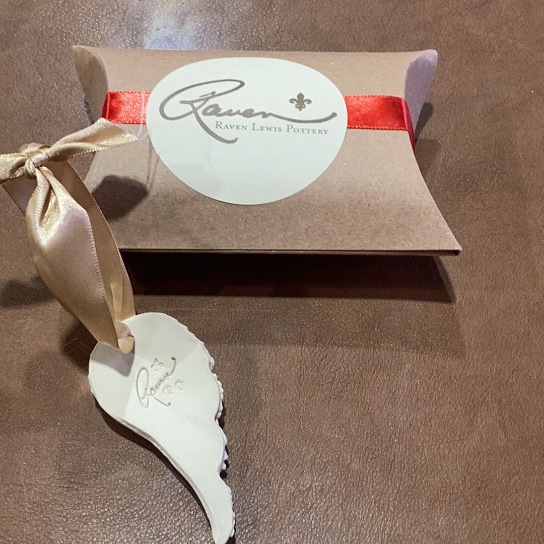 Pottery Angel Wing Ornament