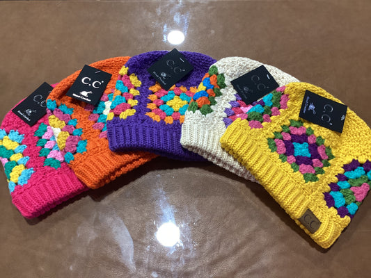 CC Multi Color Crochet Beanie