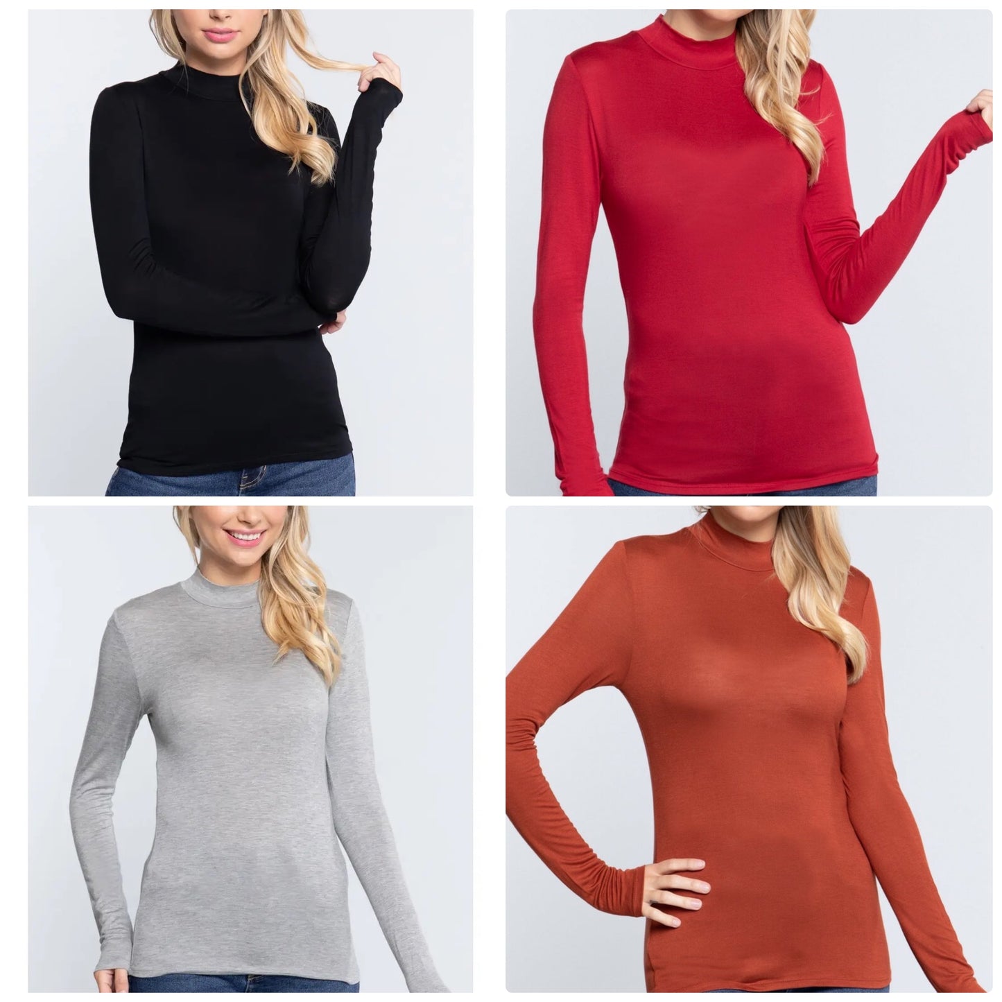 Long Sleeve Mock Neck Fitter Rayon Shirt