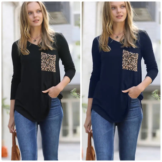 Zenana Leopard Pocket Shirt