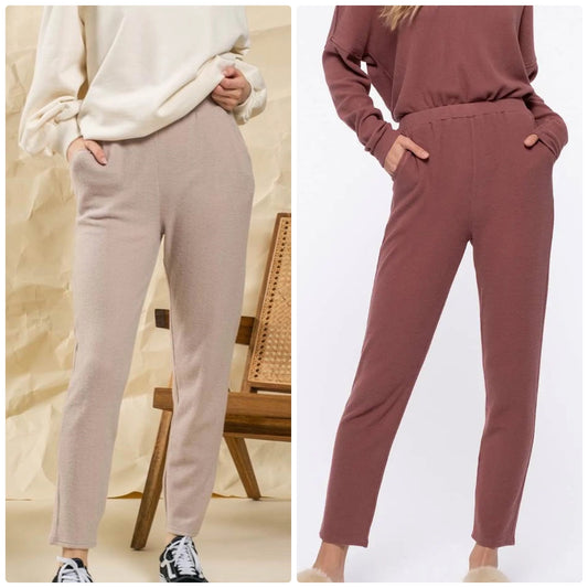 Blu Pepper Straight Leg Cozy Pants with Pockets