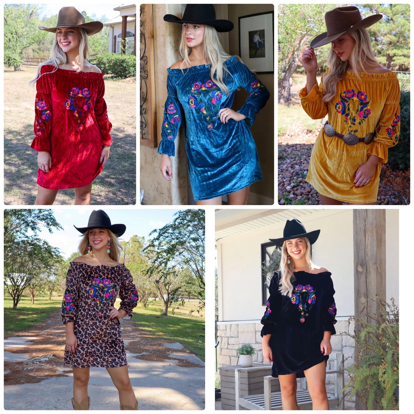 Embroidered Velvet Tunic Dress