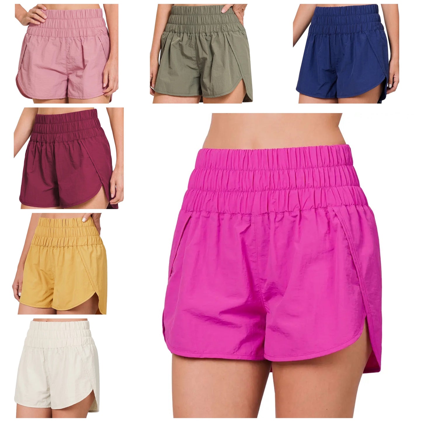 Zenana Windbreaker Running Shorts