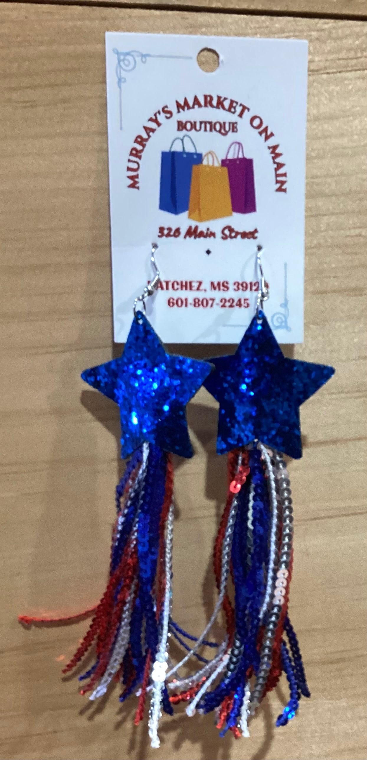 Star Sequin Tassel Earrings