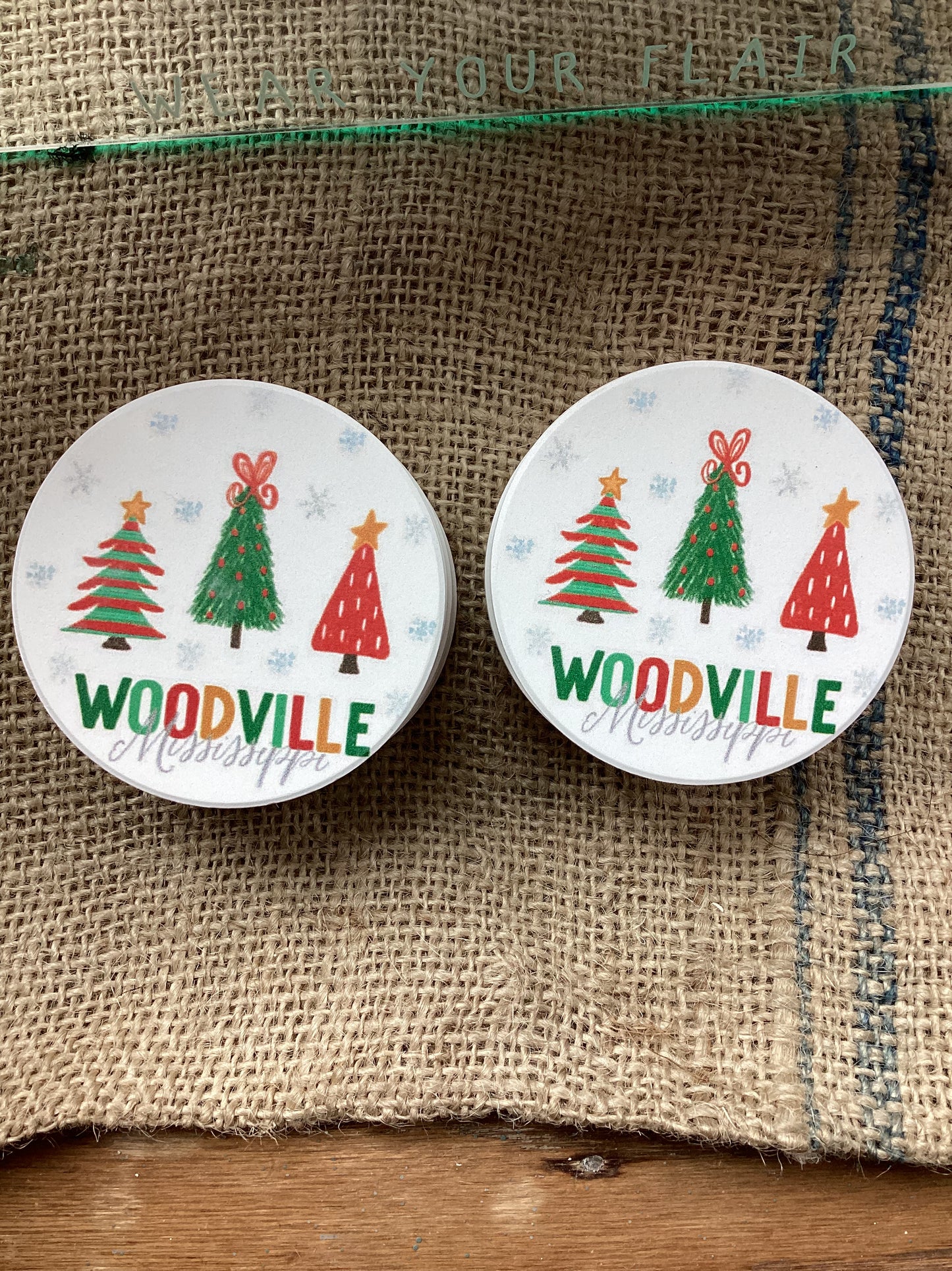 Woodville Christmas Car Coasters