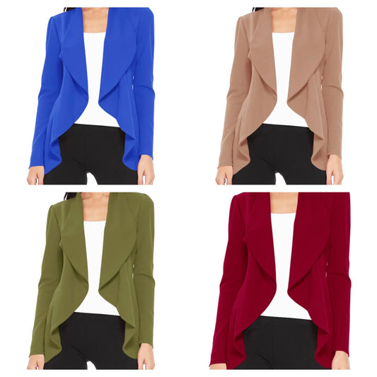 MOA Solid Casual Fitted Blazer