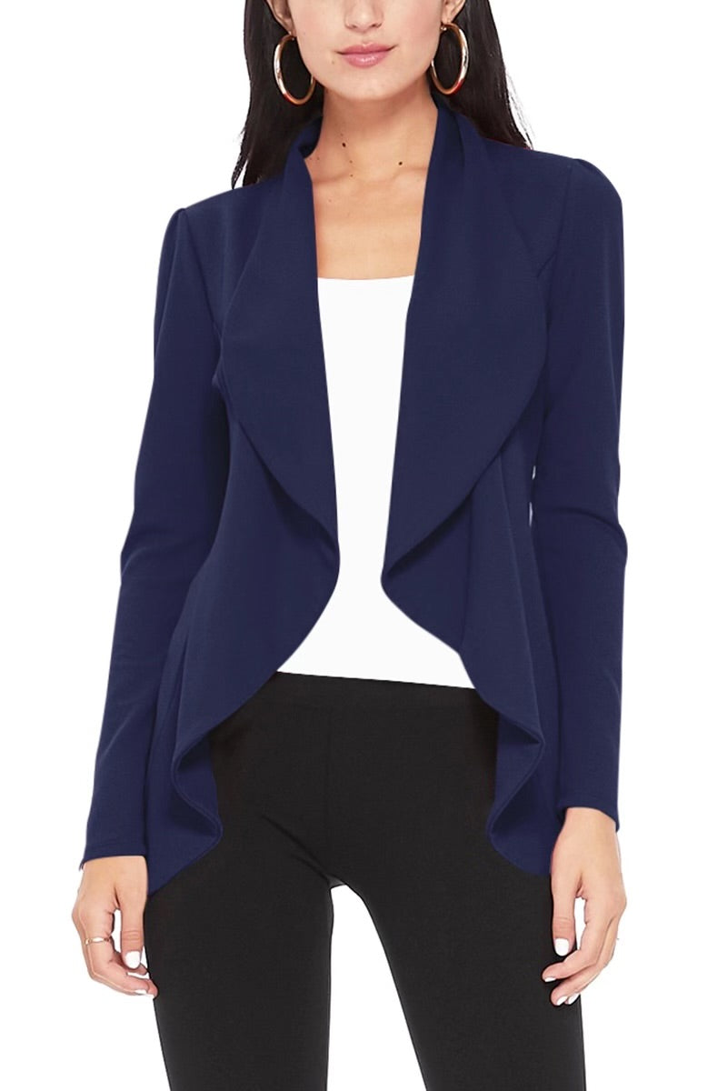 MOA Solid Casual Fitted Blazer