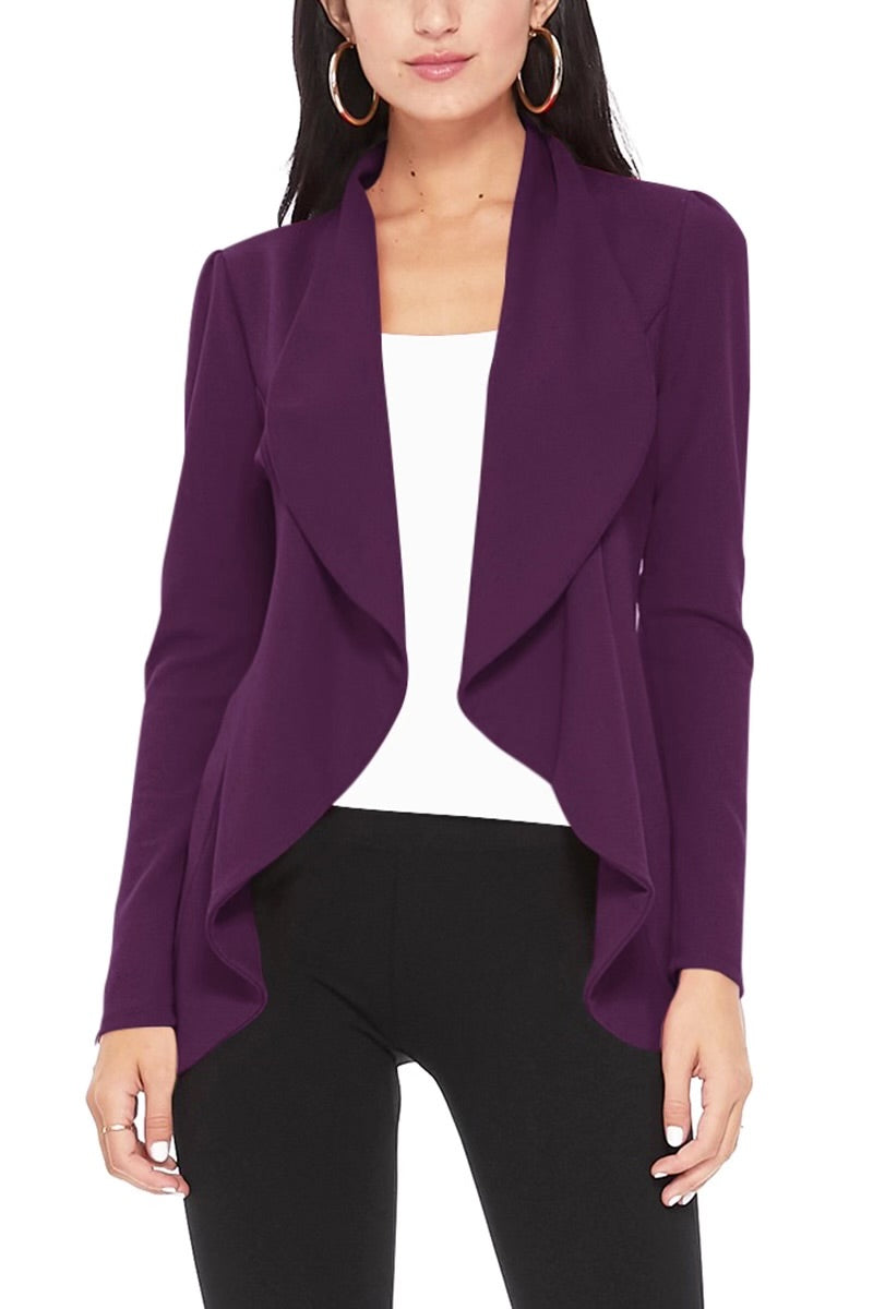 MOA Solid Casual Fitted Blazer