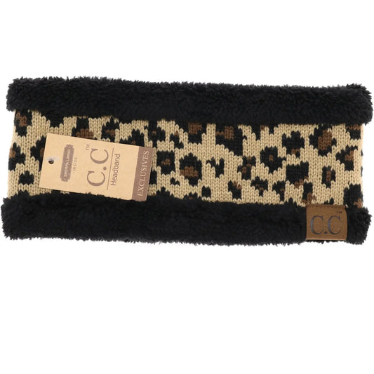 CC Beanie Leopard Print Head Wrap