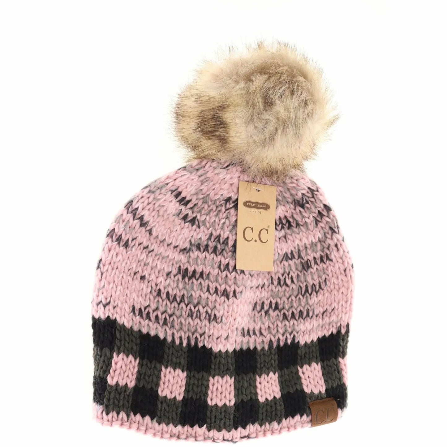 CC Beanie Buffalo Print Pom Hat