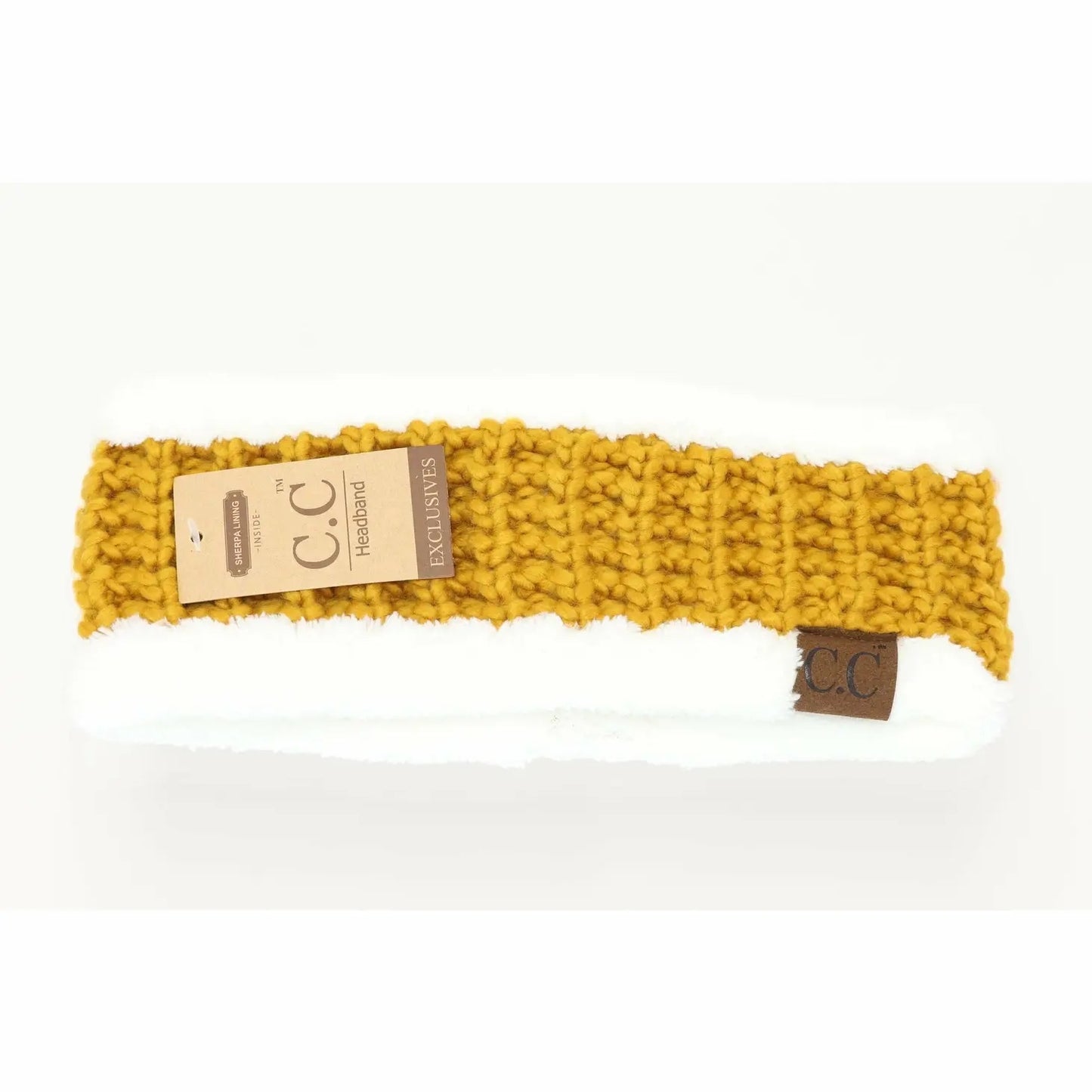 CC Beanie Sherpa Cable Knit Head Wrap
