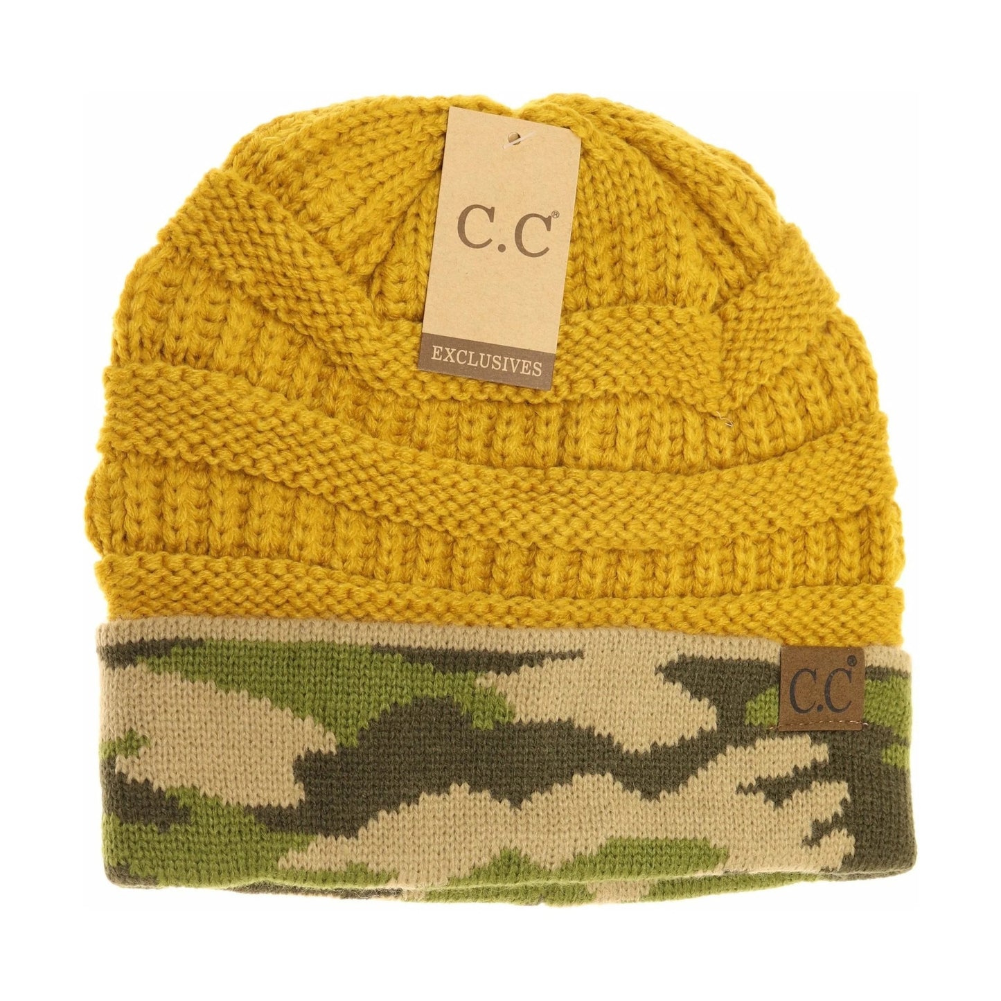 CC Beanie Camo Hat - Mustard