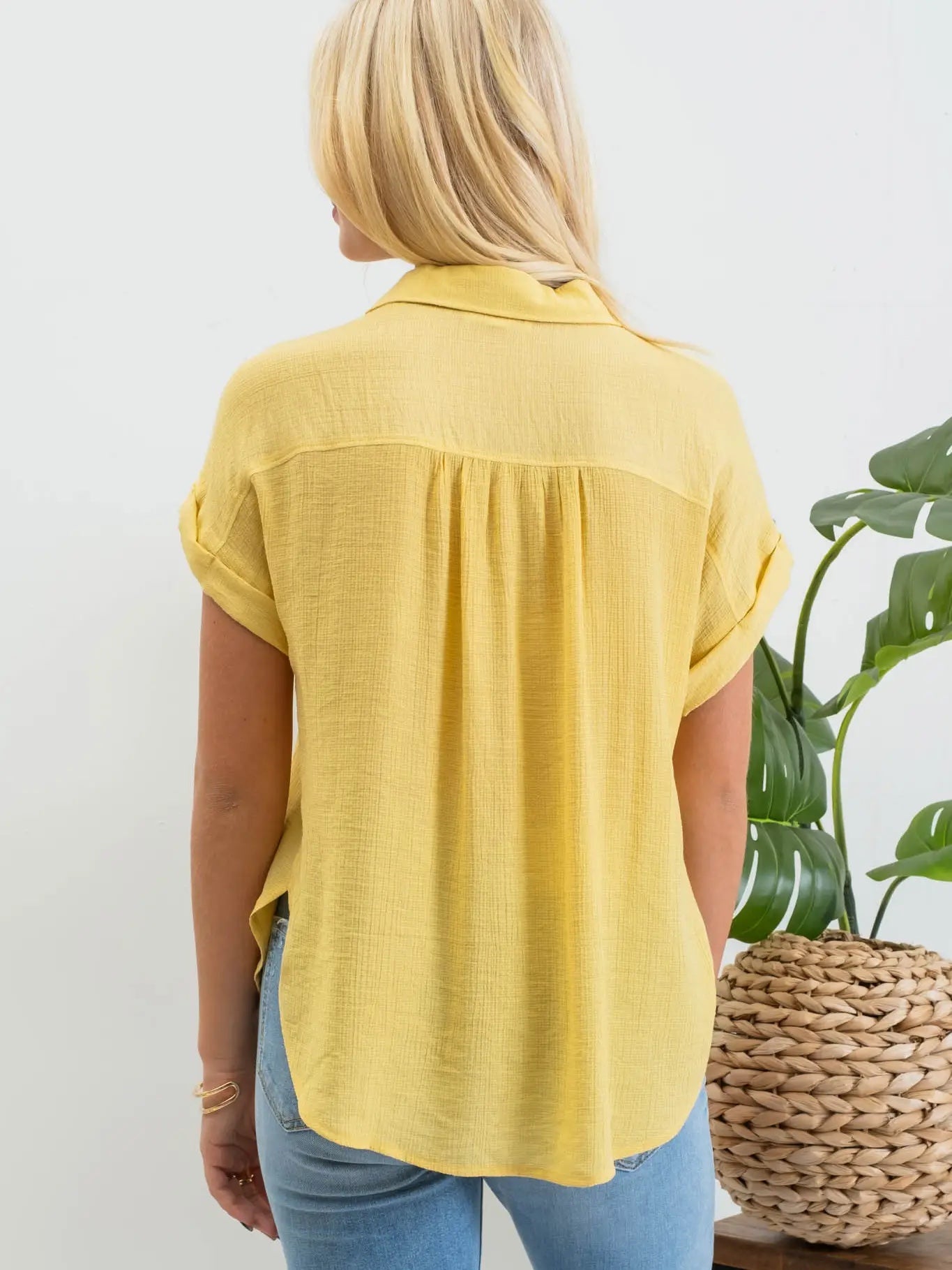 Mine/Blu Pepper Mid Button Down Woven Top