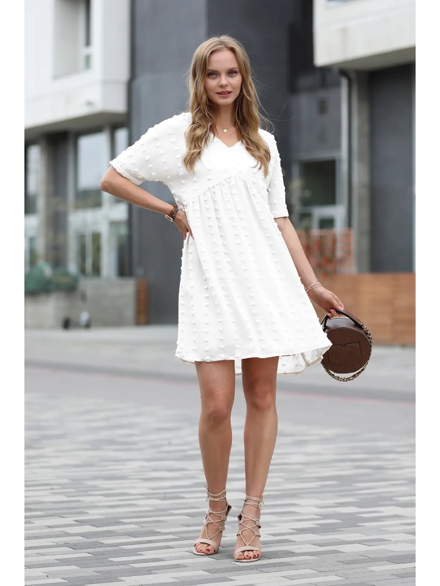 Swiss Dot Babydoll Dress