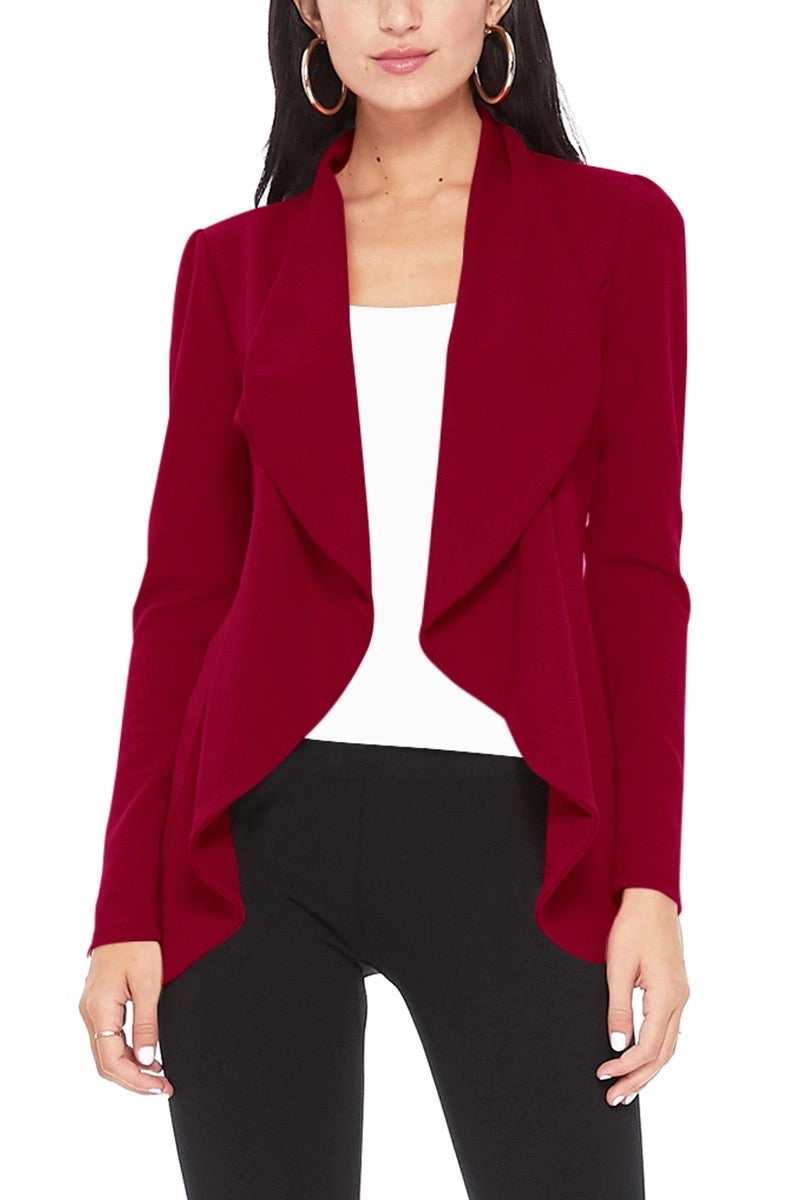 MOA Solid Casual Fitted Blazer