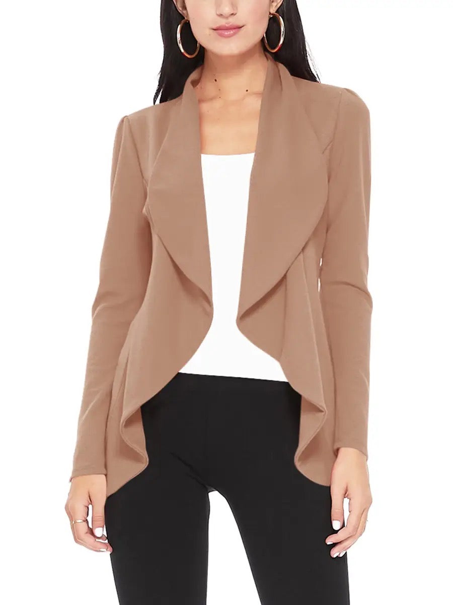MOA Solid Casual Fitted Blazer