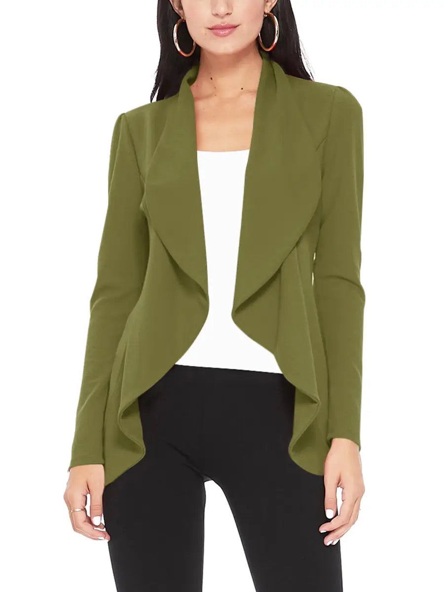 MOA Solid Casual Fitted Blazer