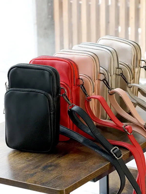 Multi Zipper Crossbody Cellphone Bag