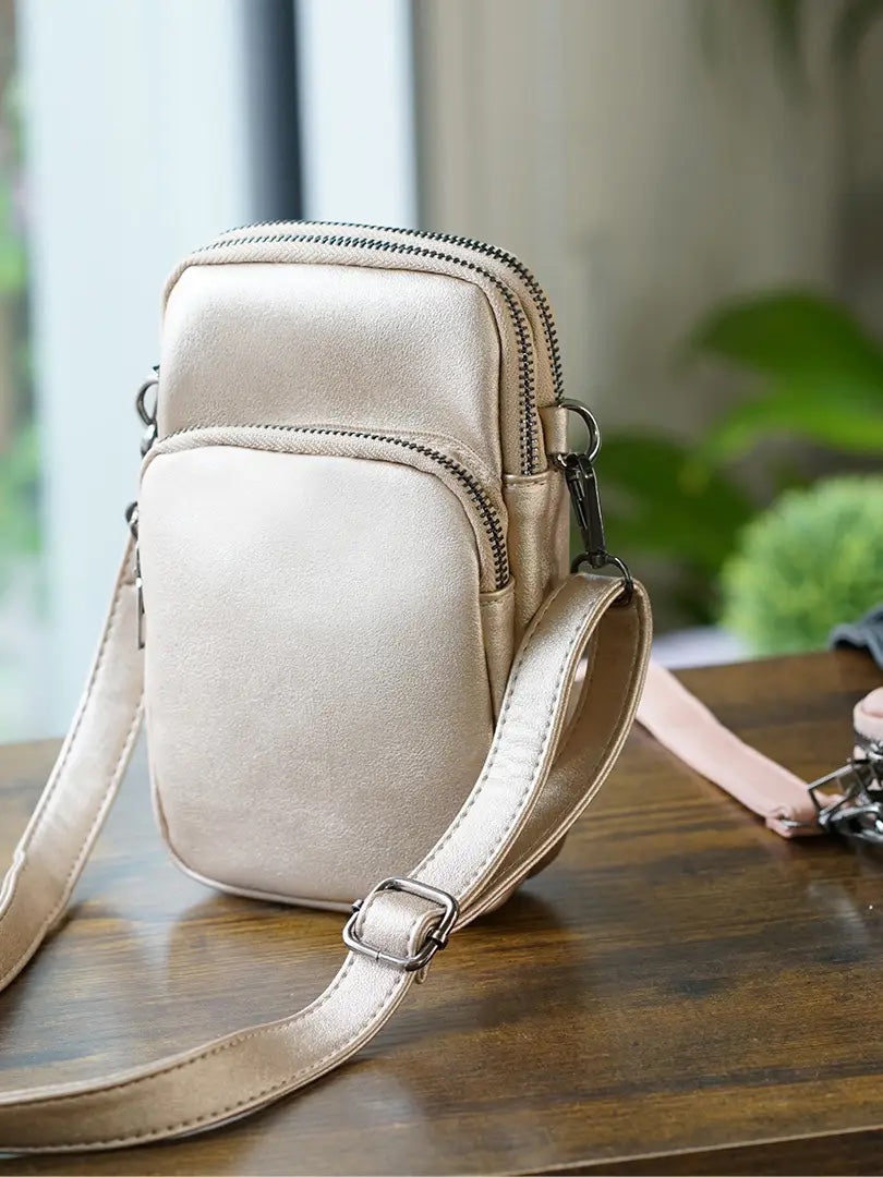 Multi Zipper Crossbody Cellphone Bag