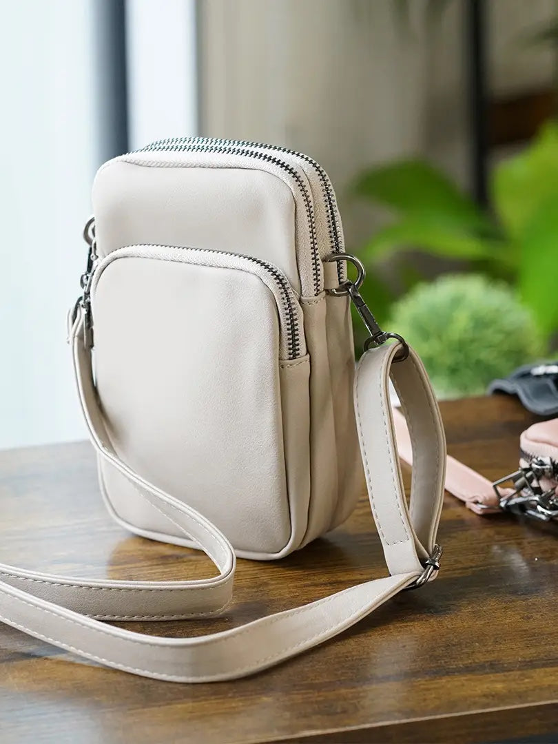 Multi Zipper Crossbody Cellphone Bag