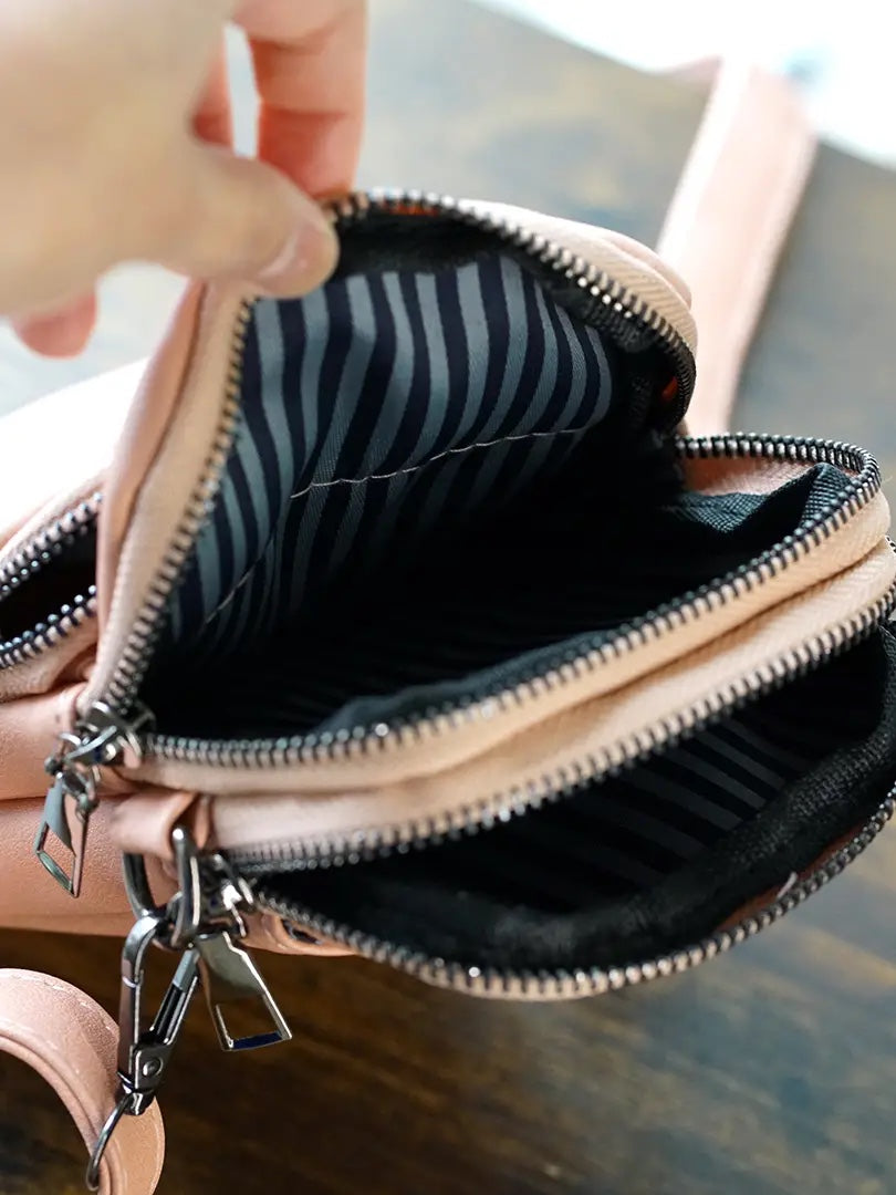 Multi Zipper Crossbody Cellphone Bag
