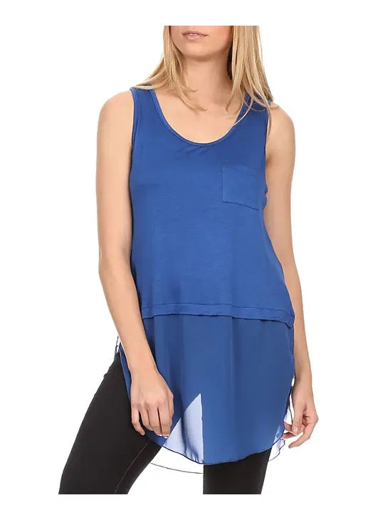 Ellie & Kate Sheer Hem Sleeveless Tunic