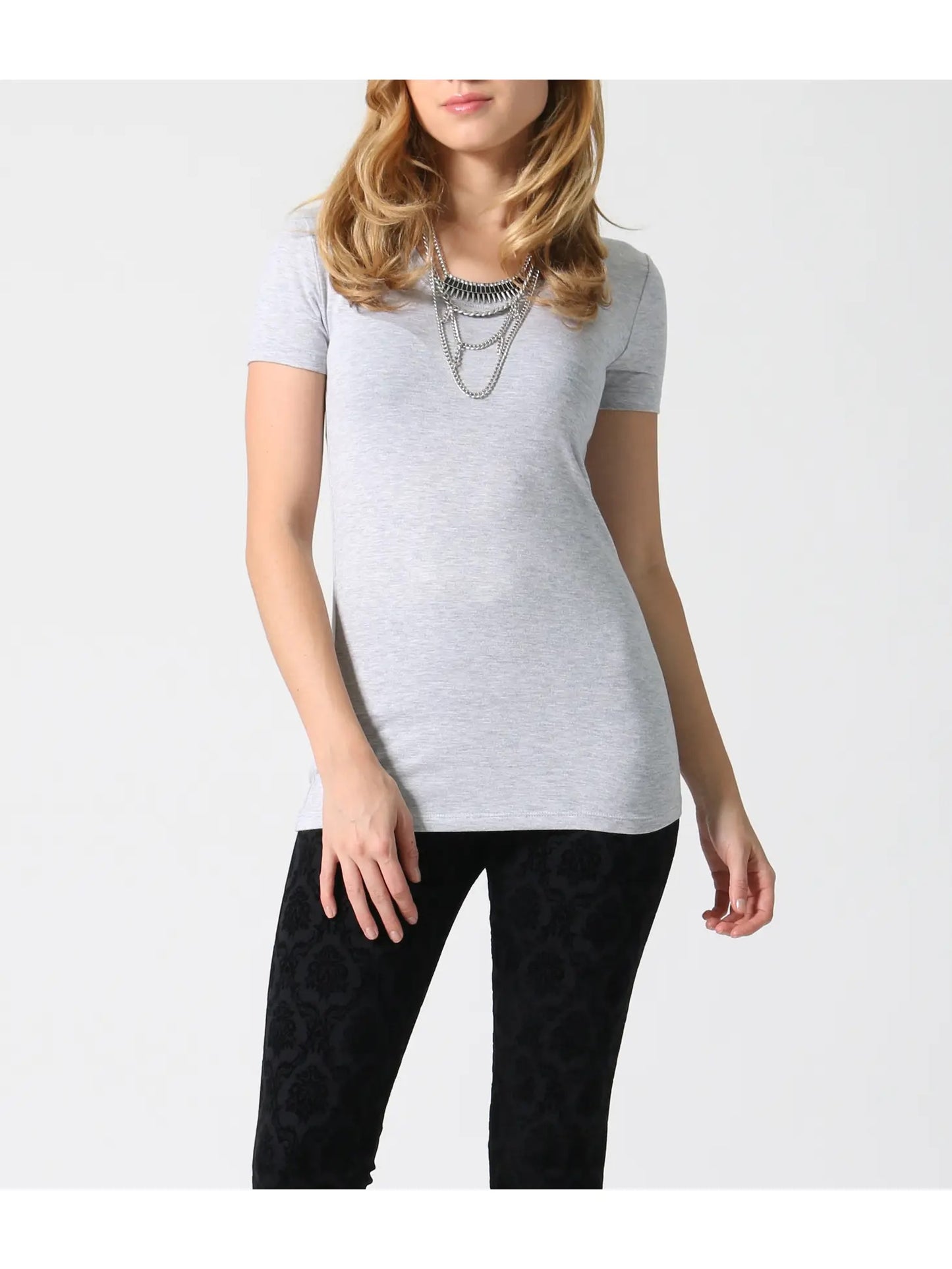 Grey Zenana Premium Fitted Short Sleeve Tee