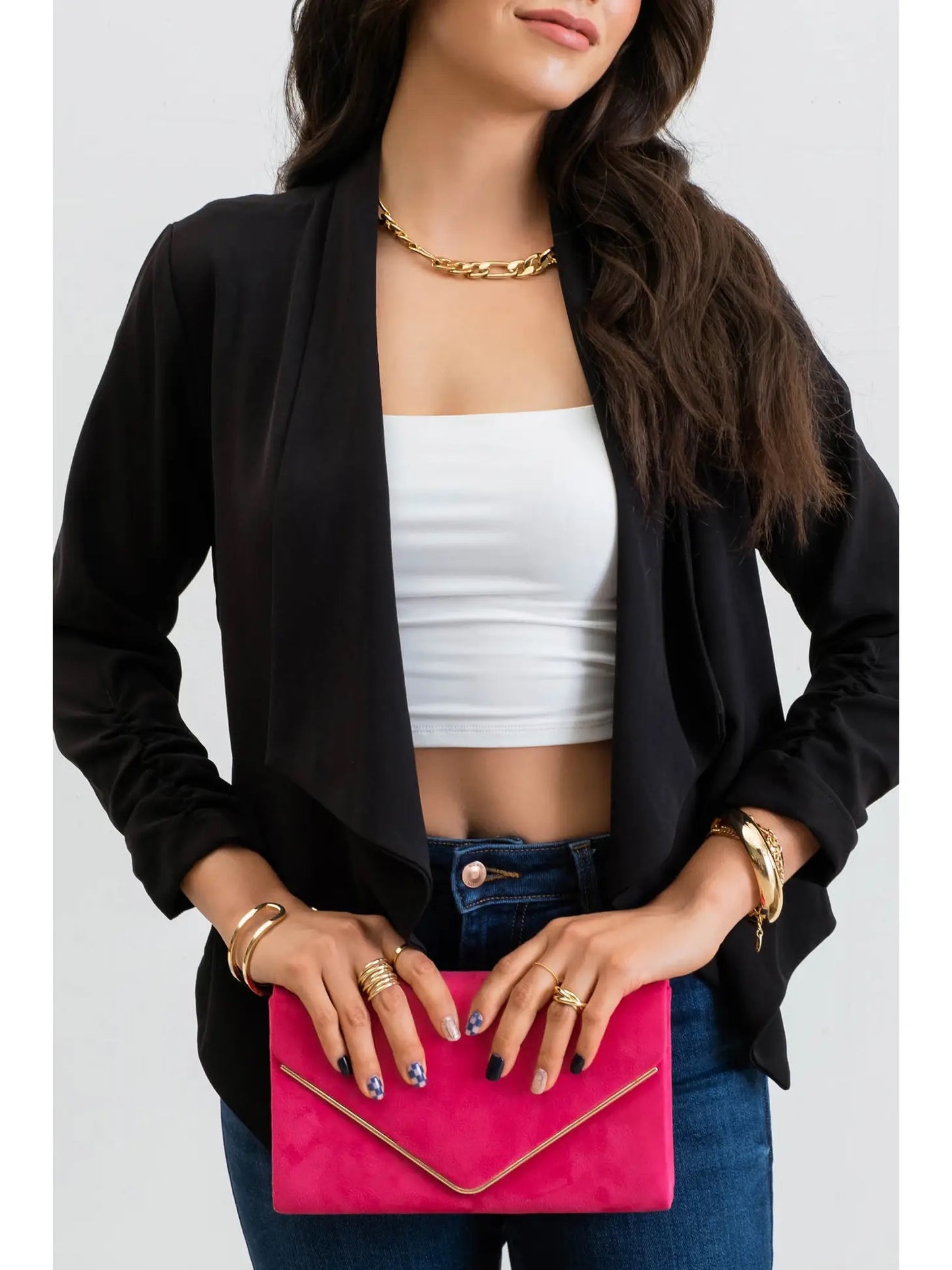Mine 3/4 Rouched Sleeve Blazer