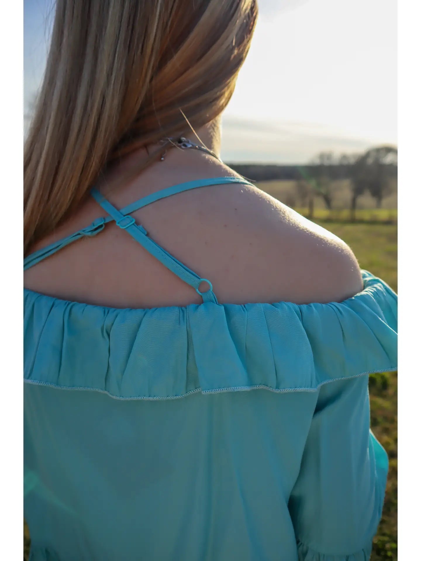 Merigold Kiss Criss Cross Off the Shoulder Blouse