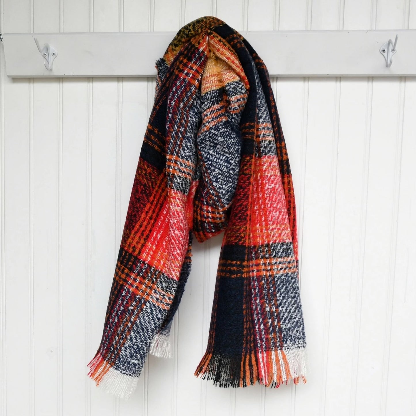 Chloe & Lex Red Plaid Blanket Scarf