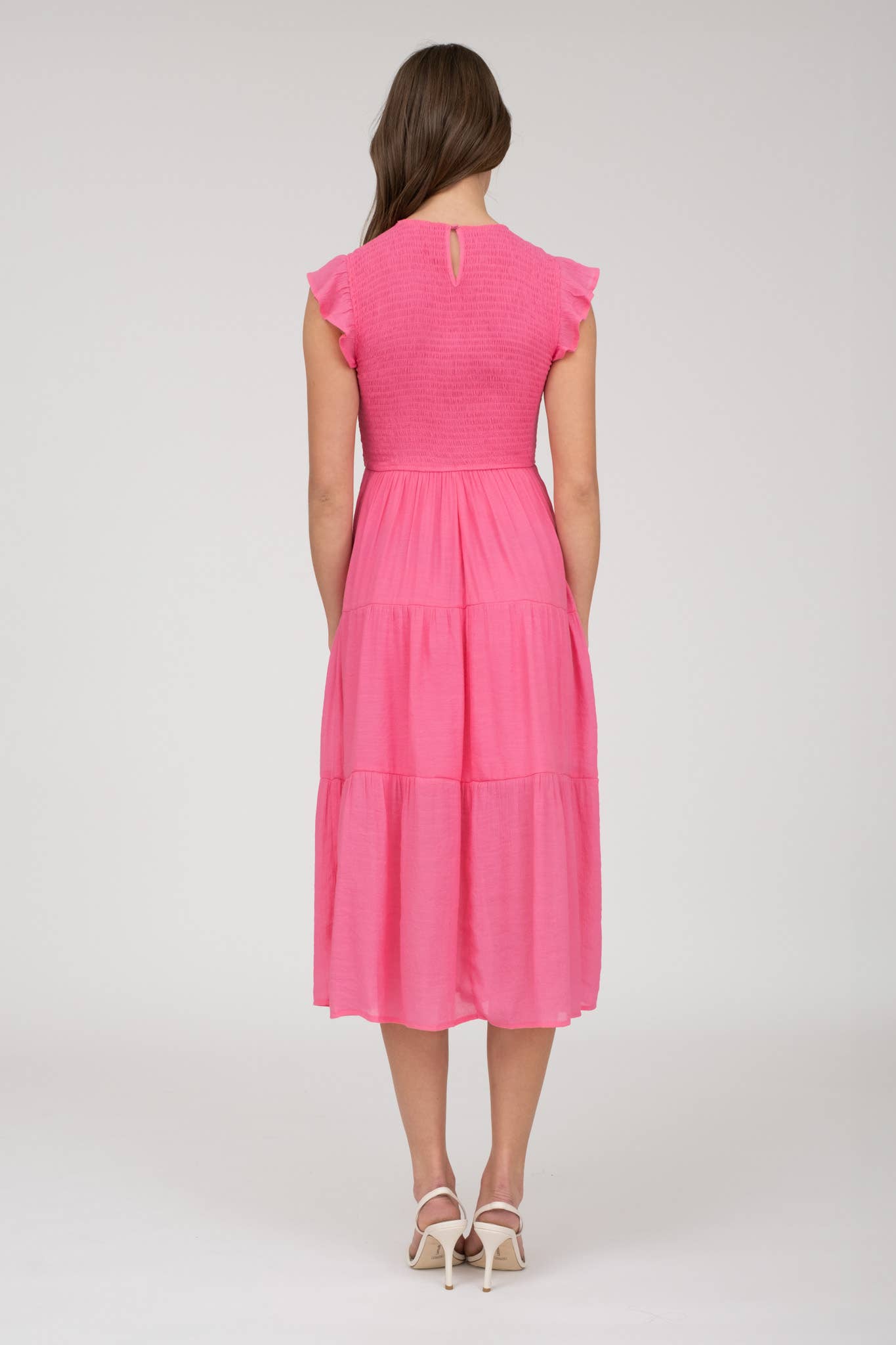Blu Pepper Smocked Tiered Midi Dress