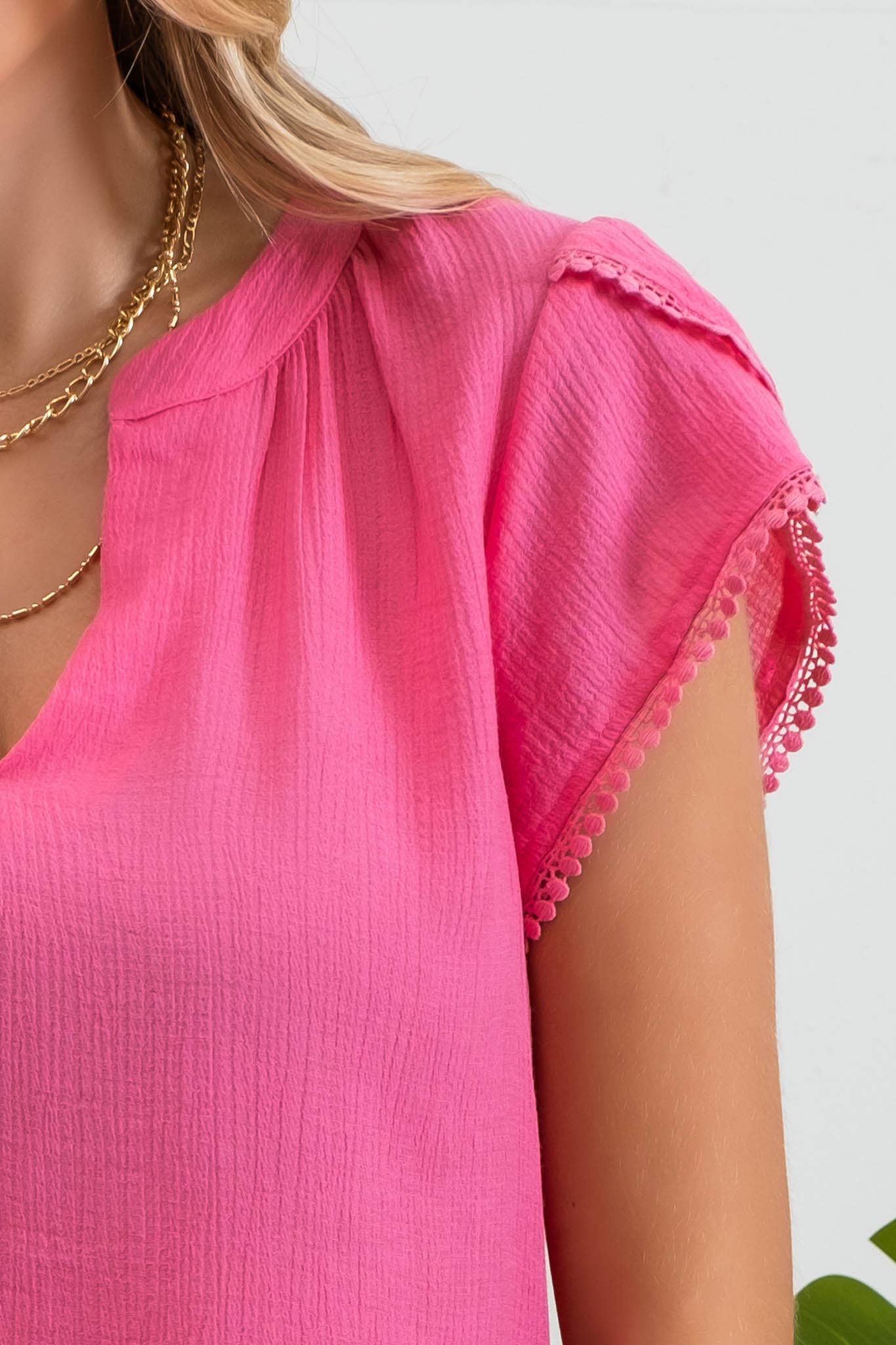 Blu Pepper Tassel Sleeve Blouse
