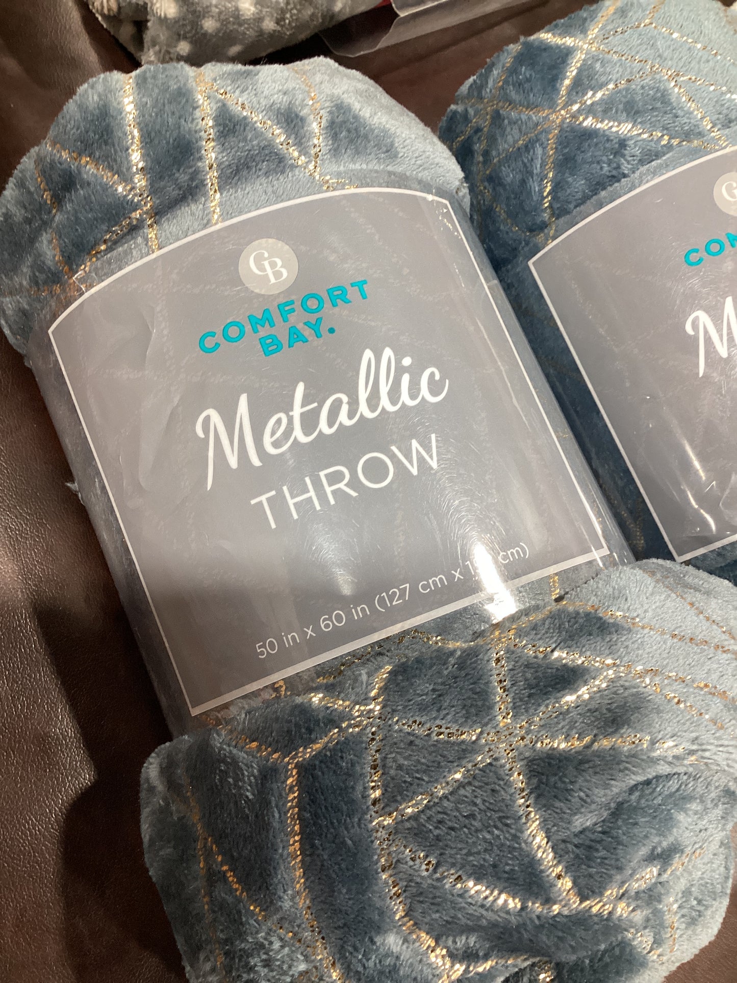 50x60 Plush Metallic Throw