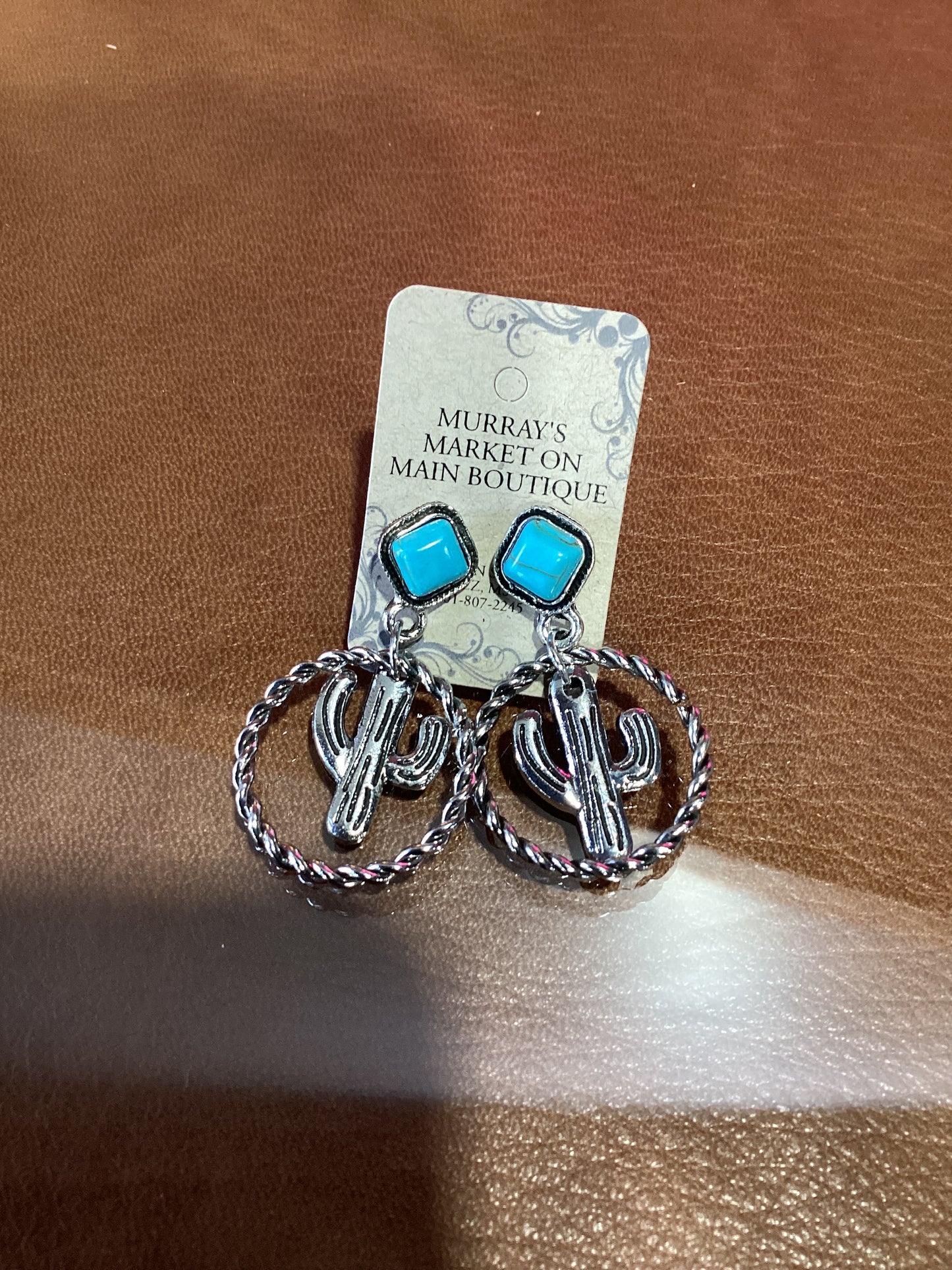 Turquoise Cactus Earrings