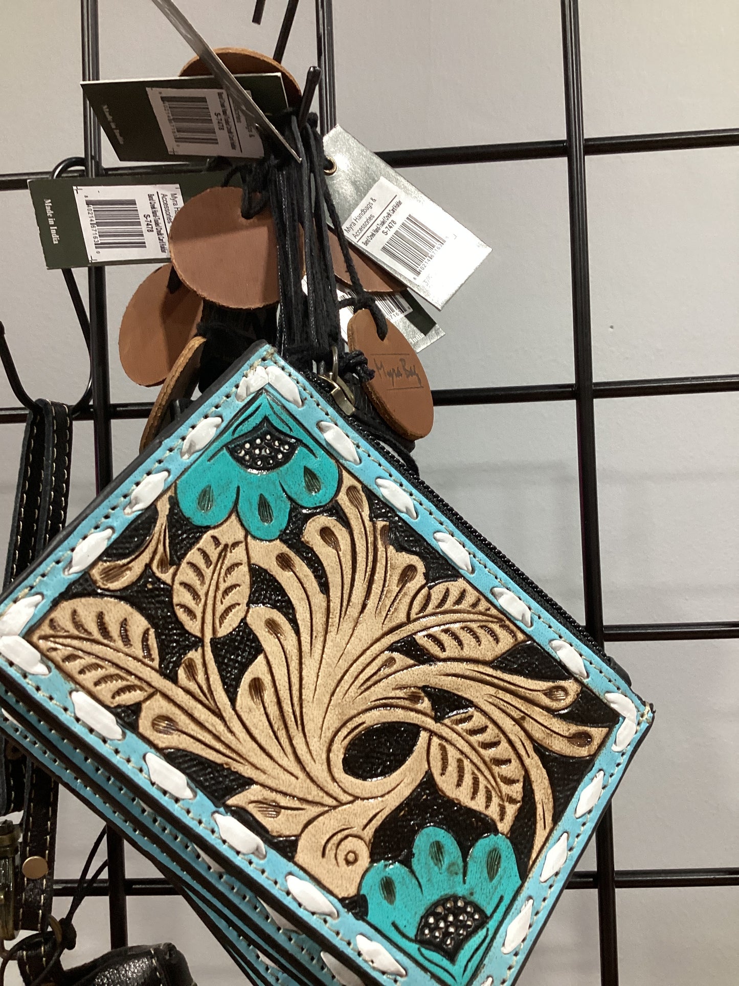 Myra Bend Creek Hand Tooled Credit Card Holder