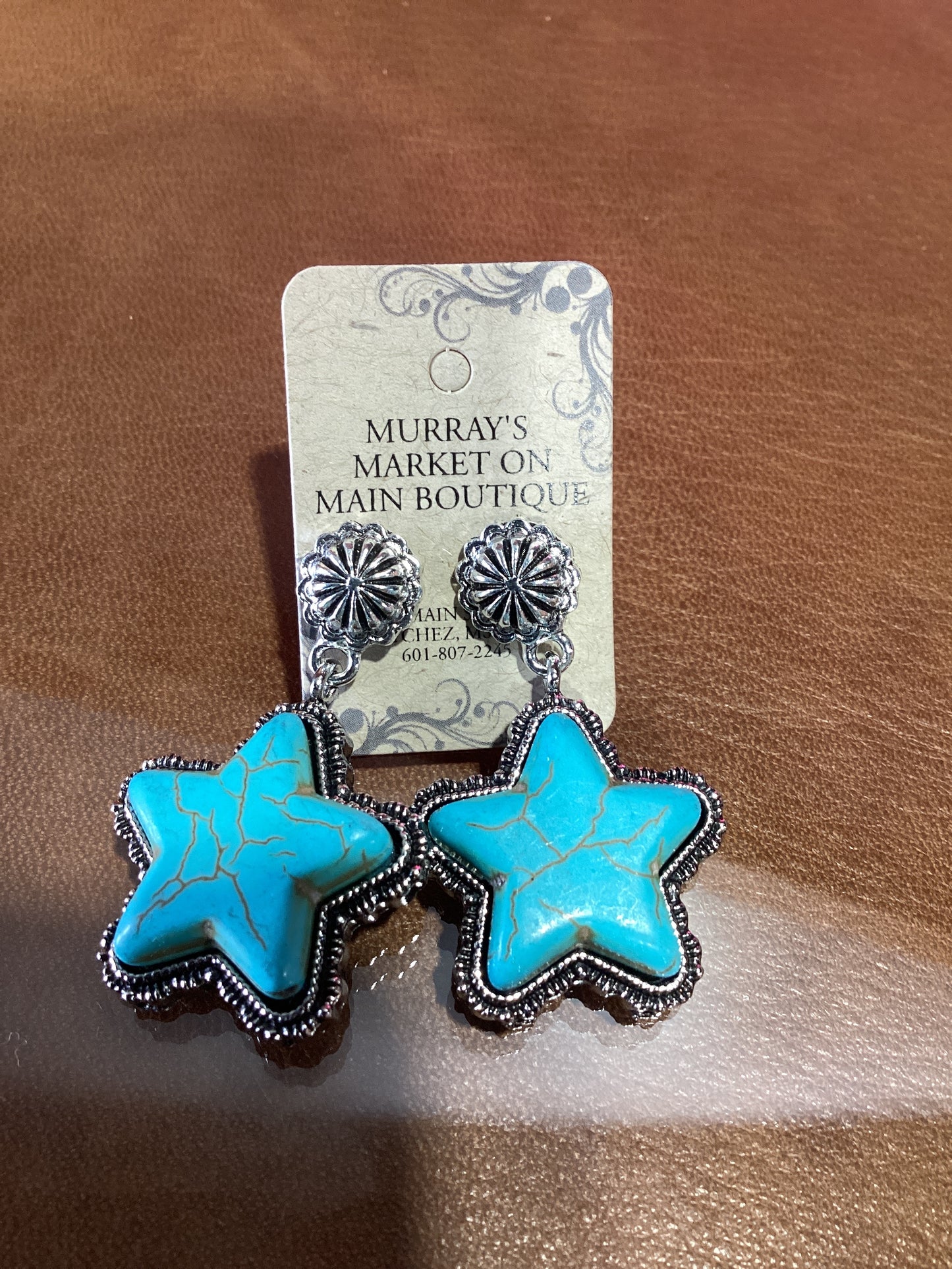 Earrings Star Turquoise