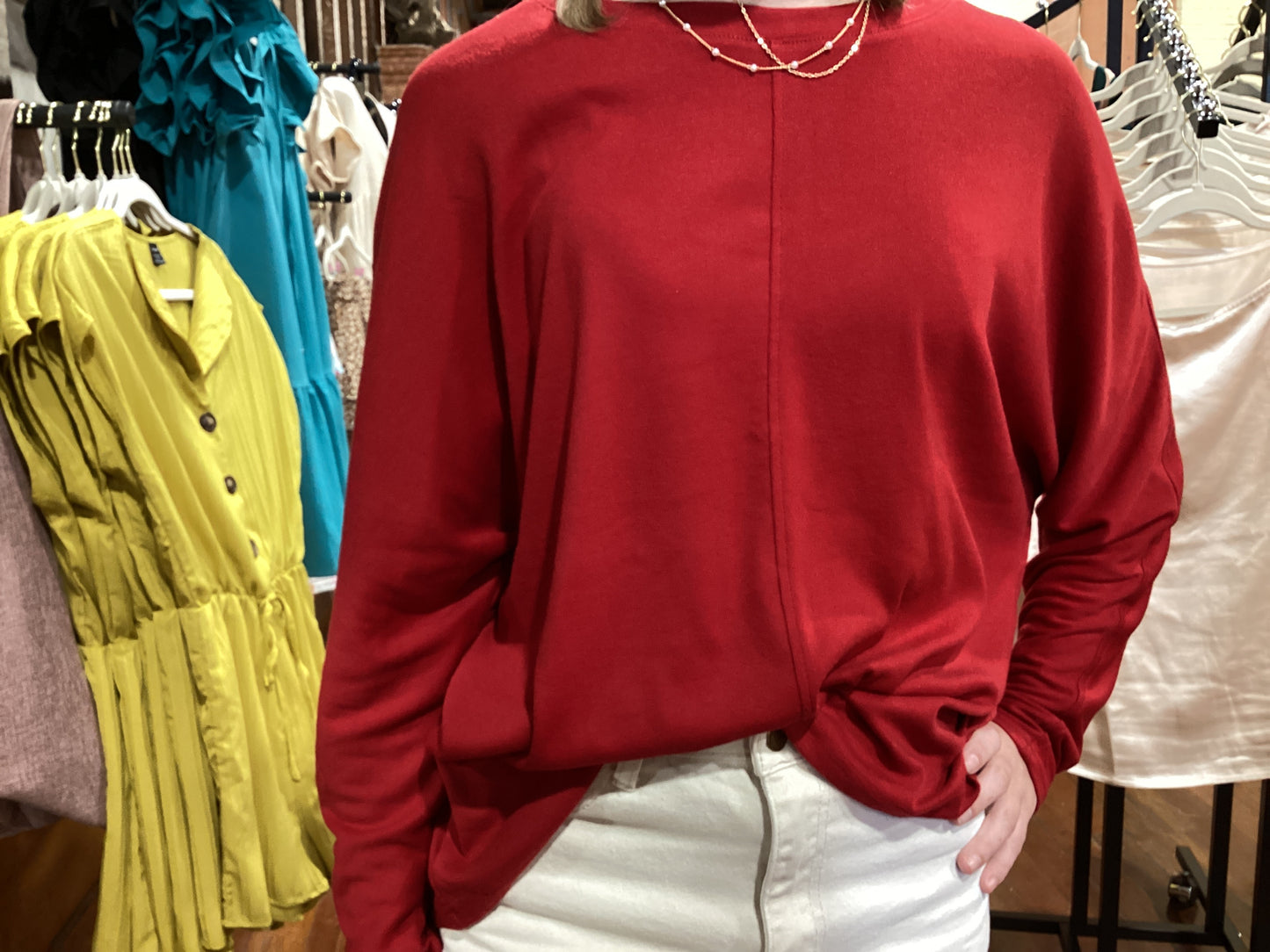 Solid Color Casual Patchwork Long Sleeve Top