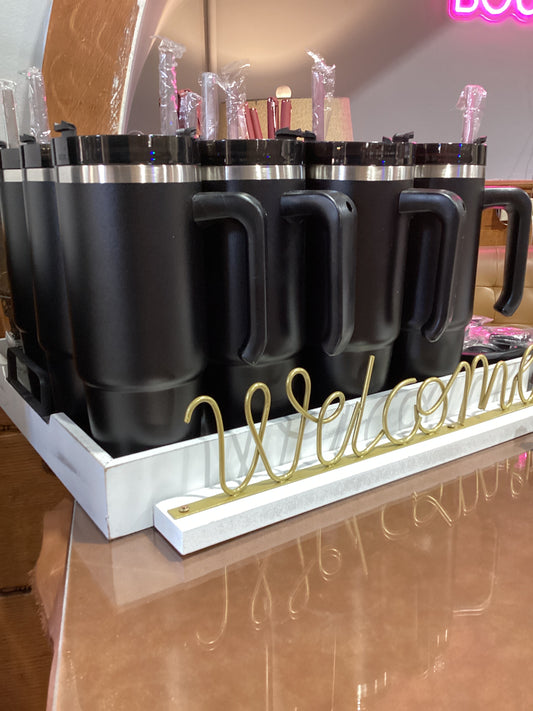 40oz Black Tumbler with Handle